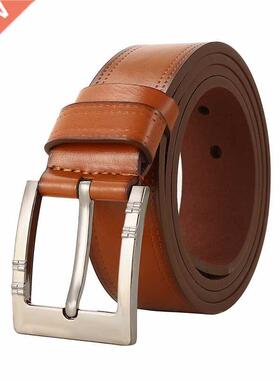 Men High Quality Leather Belt Luxury Designer Alloy Pin Buck
