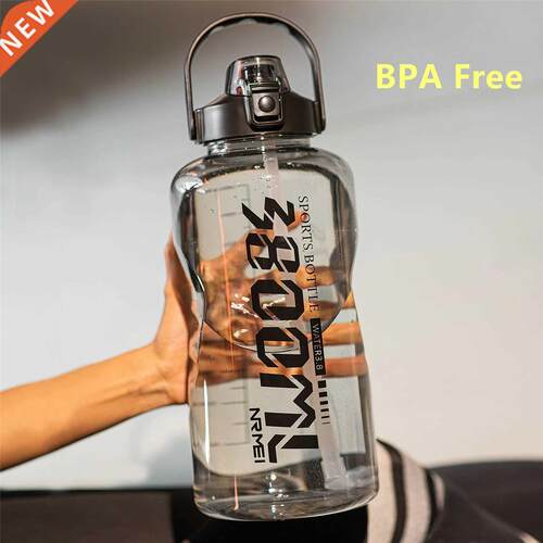 Water Bottle Sport Half Gallon With Straw Handle Mark Fitnes