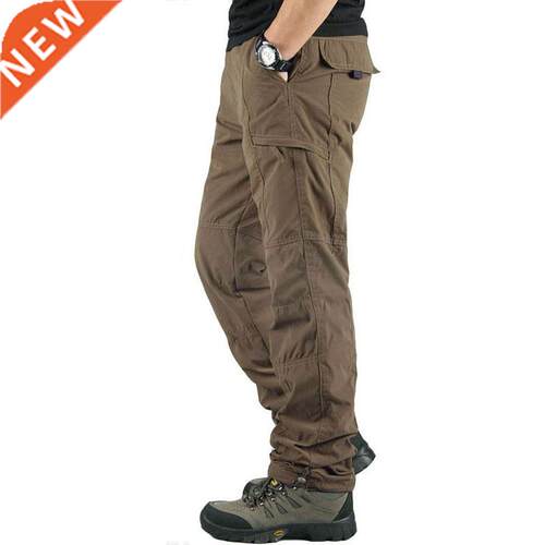 Winter Pants Men	s Cotton Trousers Velvet Thick Overa
