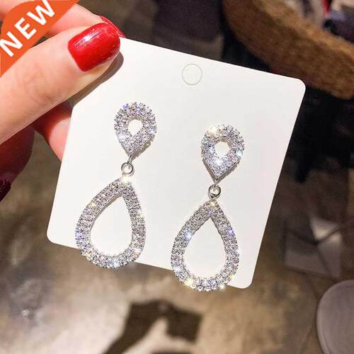 KNO Faion Luxury Rhinestone Drop Earrings Women's Crystal