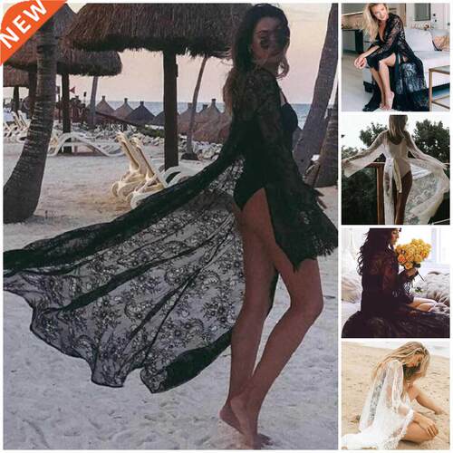 Women Croche Lace Bikini Cover Up Swimwear Beach Maxi Sarong