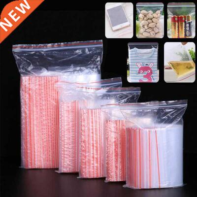100pcs Multiple Sizes Small Zip Plastic Bags Reclosable Tran