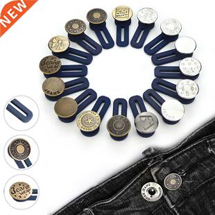 Unisex Retractable Buckles Metal Buttons Jeans Waist Extende