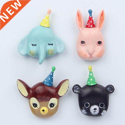 Cute Cartoon Bear Deer Rabbit Resin Magnet Stereo