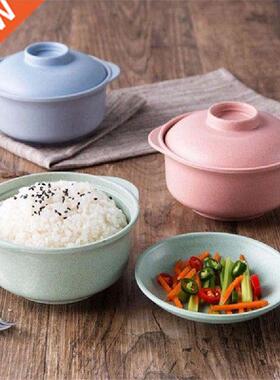 Wheat Straw Instant Noodles Bowl with Lid Soup Food