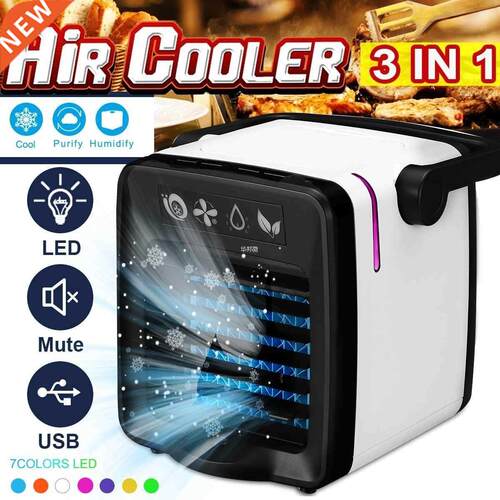 in 1 USB Cooler Cooling Fan 7 colors LED light Purifier Hu