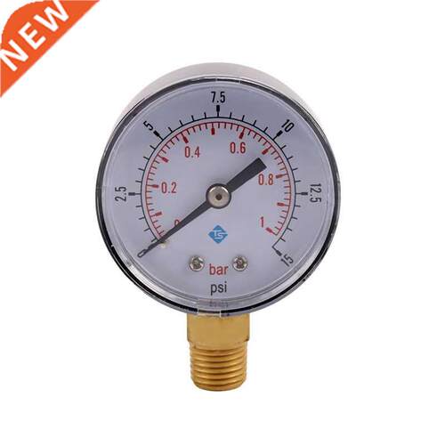 0~1bar 50mm Water Pressure Gauge Meter 1/4 inch NPT Thread M