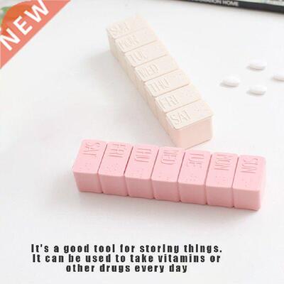 2pcs Pill Containers 7 Grids Weekly Pill Cases Portable
