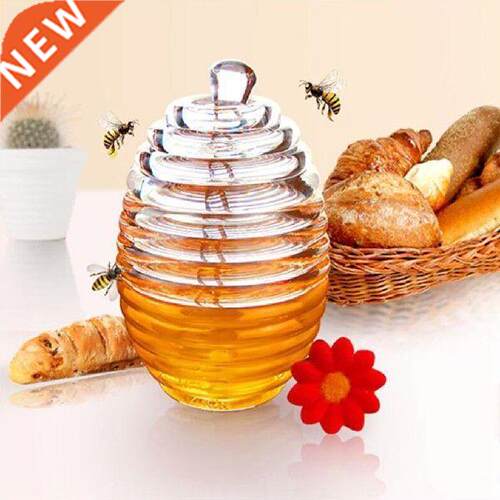 Transparent Honey Jar Pot With irring Rod Kitchen Honey