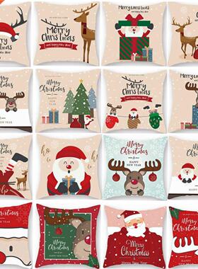 Santa Claus Elk Christmas Cuion Covers Merry Christmas Dec