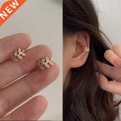 Faion Gold Leaf Clip Earring For Women Without Piercing Pu