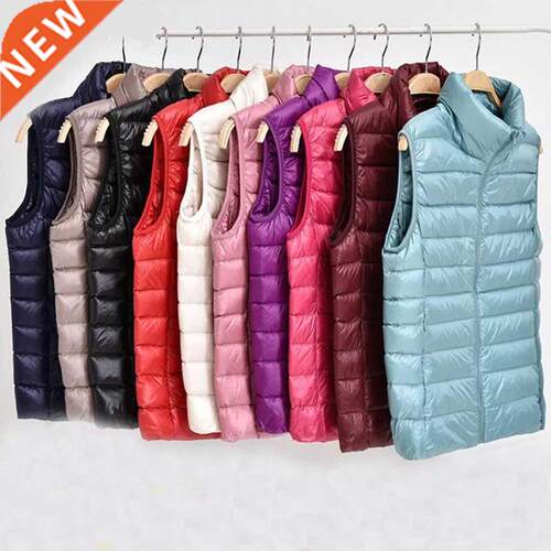 2022 New Autumn Winter Women Ultra Light Down Vest White Duc