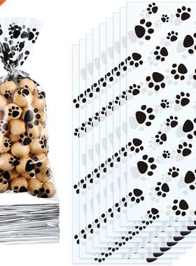 Pet Paw Print Cellophane Bags Heat Sealable reat Can Bags