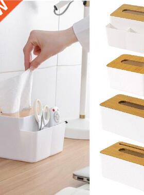 1x Tissue Box Wooden Cover Toilet Paper Box Simple Home Car