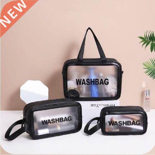 Transparent Three-piece suit Ladies Makeup Wash Bag Large