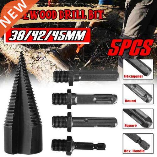 5PCS 8/42/45MM Firewood Machine Drill Wood Cone Punch Drive