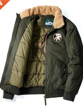 Mcikkny Men Winter Flight Bomber Jackets Warm Thermal Outwea