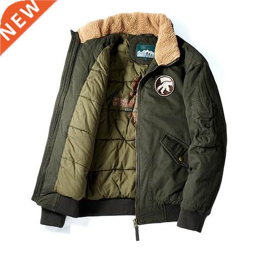 Mcikkny Men Winter Flight Bomber Jackets Warm Thermal Outwea