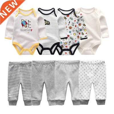 2022 Cotton 6/8PCS Newborn Baby Boy Clothes 0-12M Autumn Bod