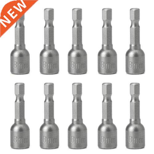 10 Pcs Magnetic Nut Driver Set 8mm 5/16 Socket Adapter Hex