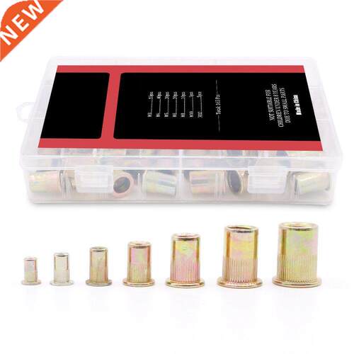 165pcs Mixed Zinc Plated Carbon Steel Rivet Nut Threaded Ins