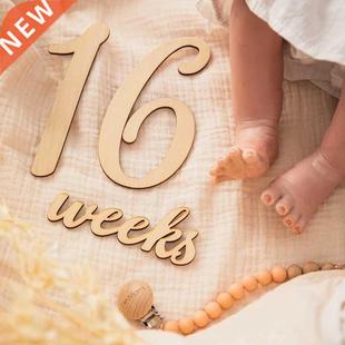 19pcs/Lot Baby Milestone Cards Wooden Photography Milestones