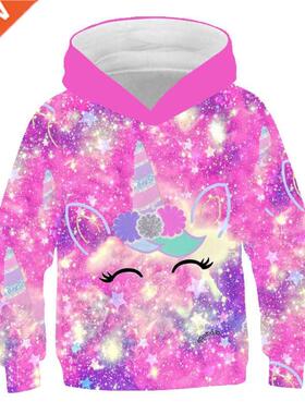 Girls Unicorn Jacket Hoodie Cute Bao Children's Swea
