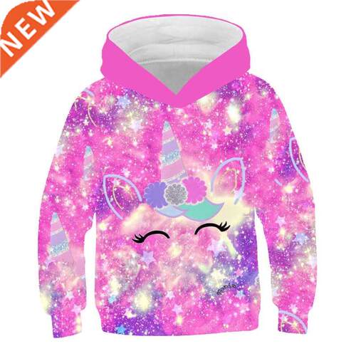 Girls Unicorn Jacket Hoodie Cute Bao Children's Swea