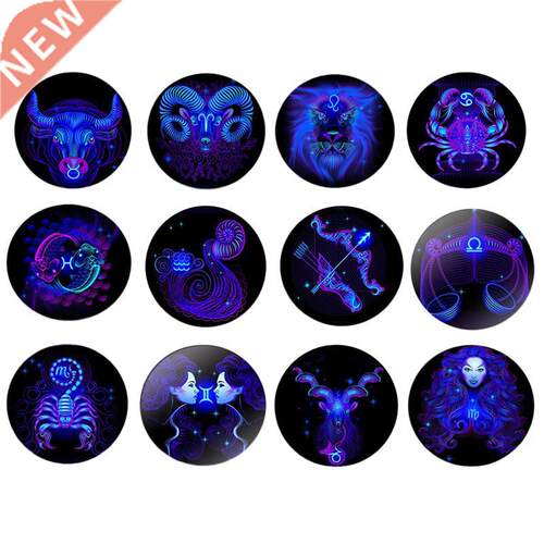 12PCS Exquisite 12 Constellation Time Gem Crystal Glass