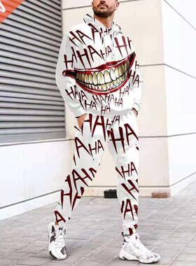 Two Pieces Sets Men	s Tracksuit Hoodies+Sweatpants Me