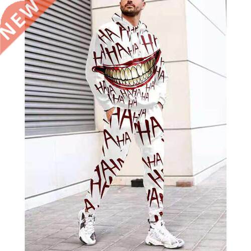 Two Pieces Sets Men	s Tracksuit Hoodies+Sweatpants Me