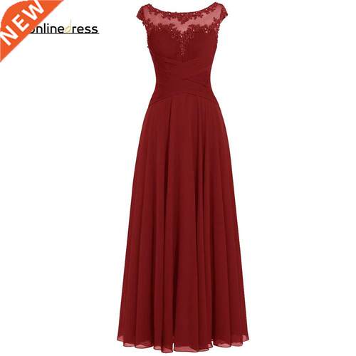 Bbonlindress Royal Blue Evening Dress Lace Pleat Chiffon A