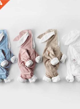 Winter Baby Rompers Newborn Boys Girls Clothes Rabbit Ear Ho