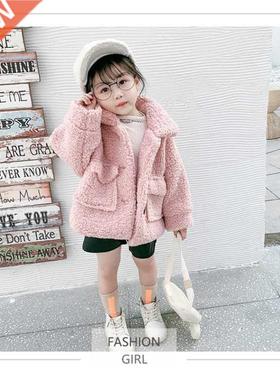 1-7Yrs Children Girls Jckets Winter Girls Sheep Wool Cot W