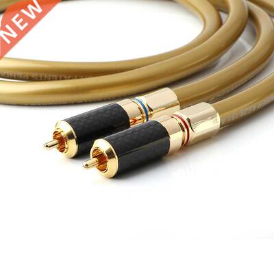 Pair HiFi Audio RCA Cable HEXLINK GOLDEN 5C Interconnect Lin