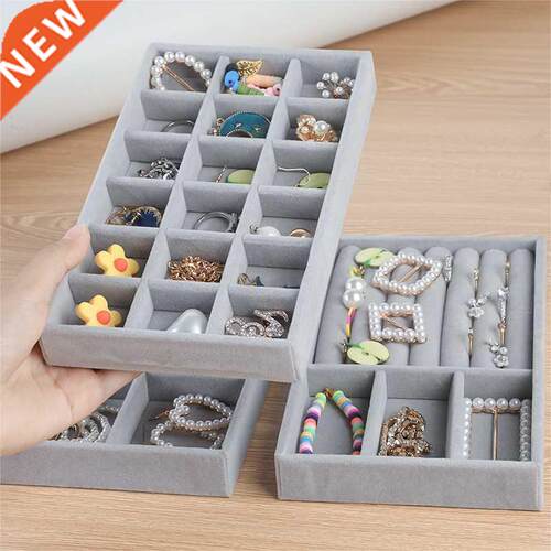 Velvet Jewelry Display Tray Case for Jewellery Stackable Exq