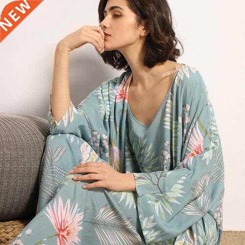 July‘s Song 3 Pcs Women Pajamas Set Viscose Floral Pri