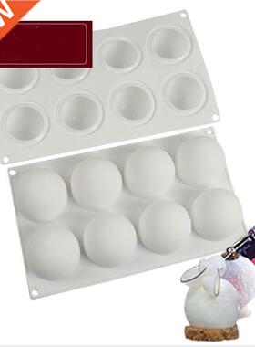 Chocolate Mold,1 Pack 8 Holes Half Sphere Slcone Mold For
