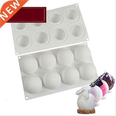 Chocolate Mold,1 Pack 8 Holes Half Sphere Slcone Mold For