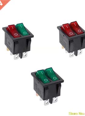 Dual Boat Rocker Switch 6 Pin On-Off With Green Red Light 20