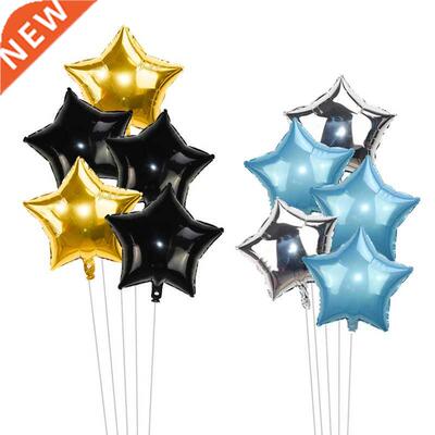 5Pcs 18inch Gold Silver Foil Star Balloon Wedding Balloons D