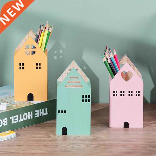 New Arrival Kawaii House ape Wood Pen Holder Desk