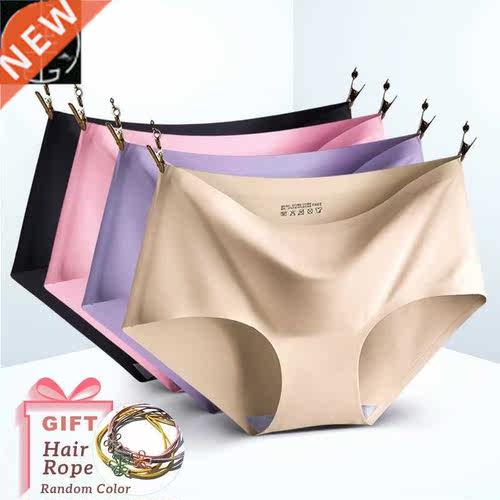 Big Size 4X Women Seamless Panties Silk Mid Waist Underwear