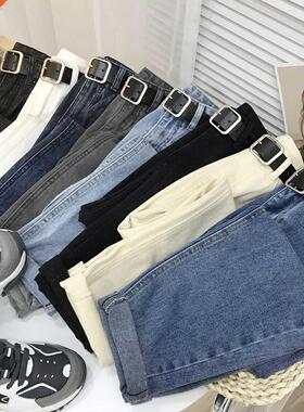 2021 New High-waist Jeans Long Pants Autumn/Winter Women's D