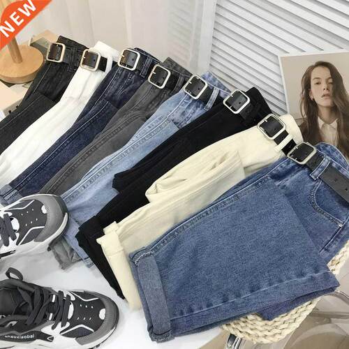 2021 New High-waist Jeans Long Pants Autumn/Winter Women's D