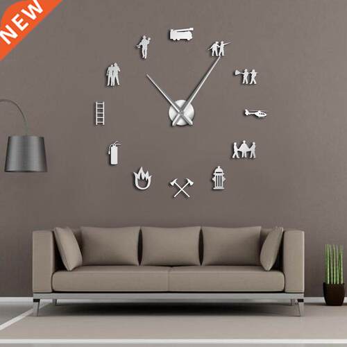 Firefiger Love  Giant Wall Clock Fire Department Office