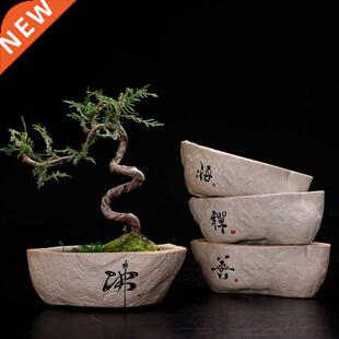 Non-porous Hydroponic Plant Flowerpot Creative Retro Stonewa