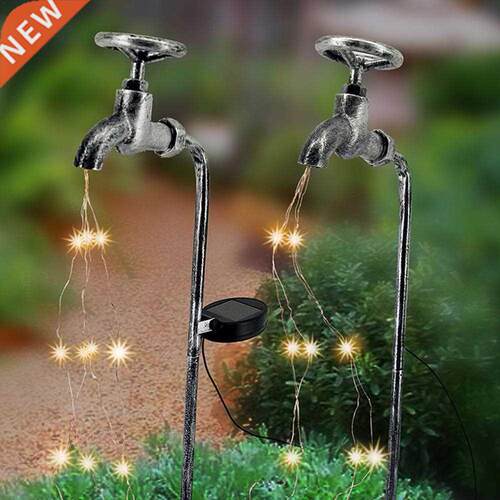 Solar Garden Light Led Solar Water Faucet Light Metal