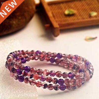 Natural Purple Super 7 Seven Red Lepidocrocite Quartz Bracel