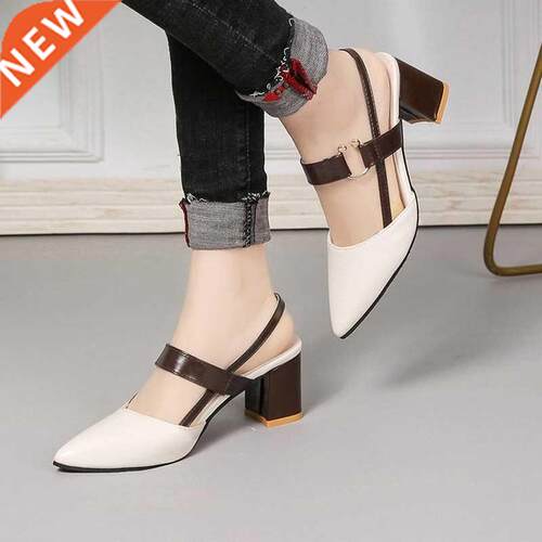 2022 Sandals Women's Summer New Pointy Chunky Sandals Large